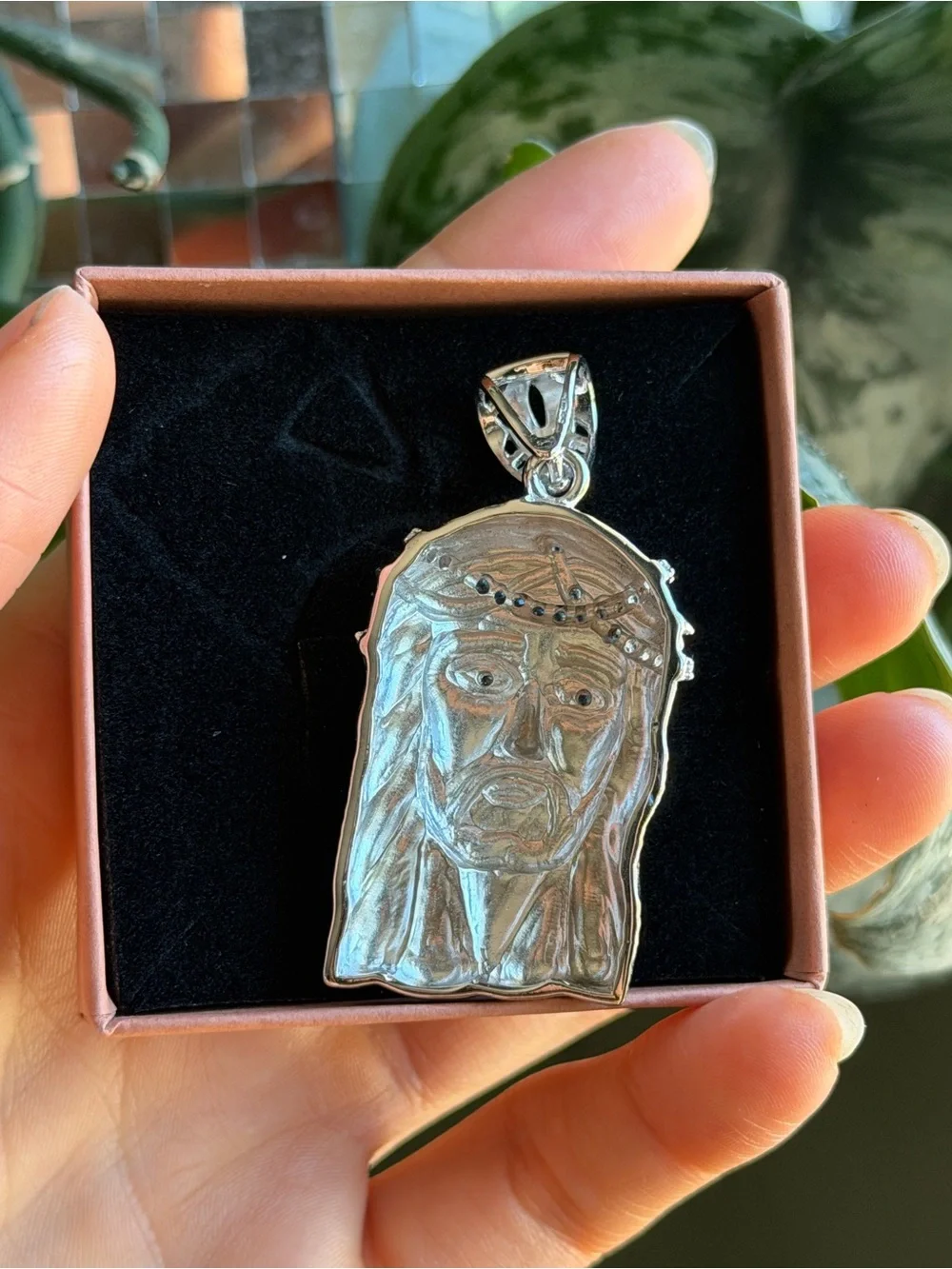 Sterling Silver Jesus Head Pendant